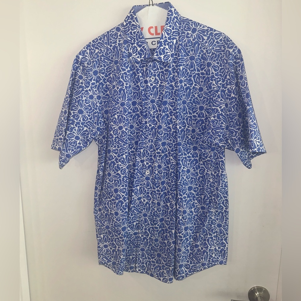 Bugatchi Men Large ‘Flowers Pattern’ Short Sleeve Classic Fit Shirt
